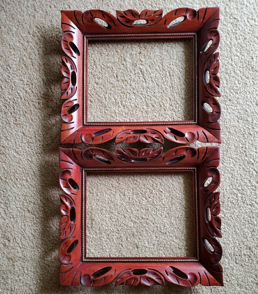 2 CARVED PHILIPPINE MAHOGANY FRAMES